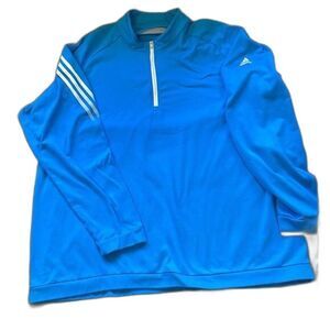 Men's Adidas 1/4 Zip Blue Track Pullover Size XXL